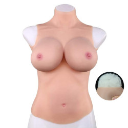 CrossGearX Buste Entier Seins Réalistes Coton - Col Haut - Bonnet G